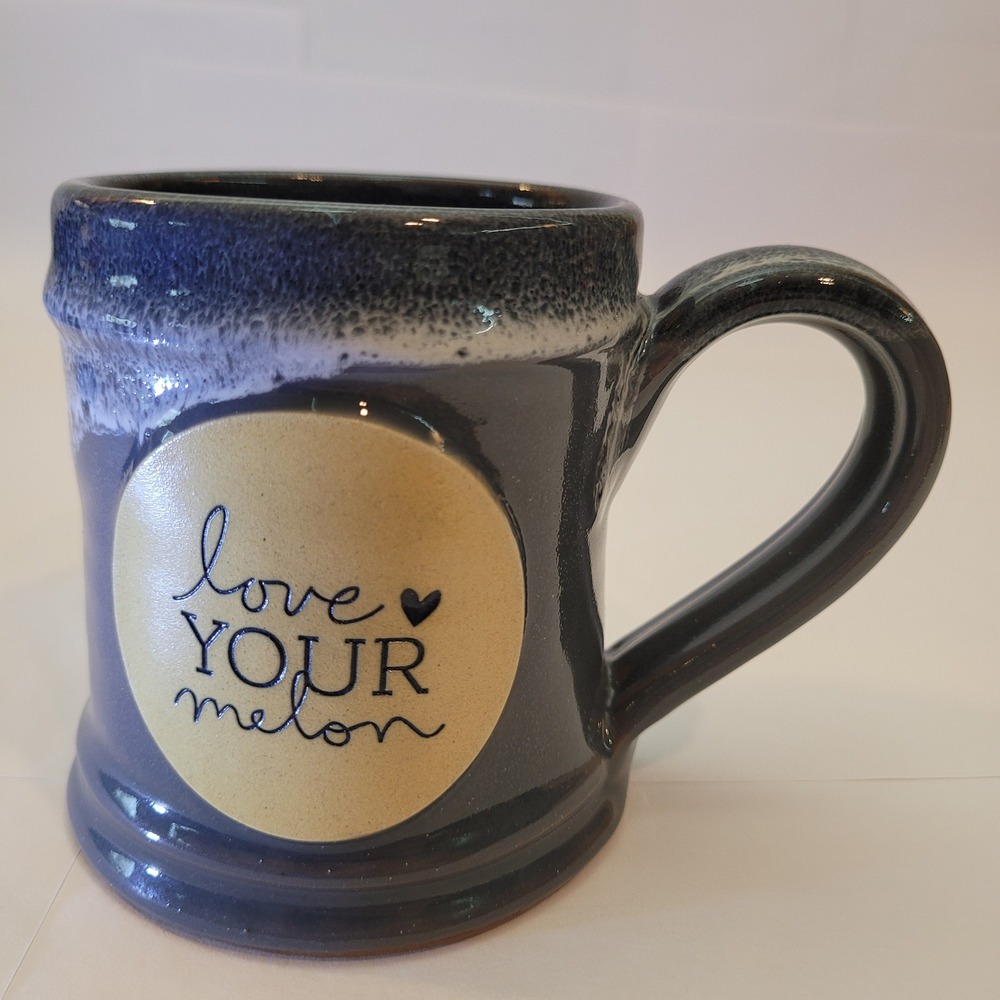 Deneen Pottery Love Your Melon Mug Unisex OS‎ Blue Excellent Handthrown 2016